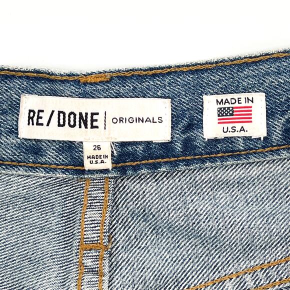 RE/DONE Originals 90s Relaxed Straight Jeans Medium Speckle Women’s Size 26 USA - Picture 5 of 8